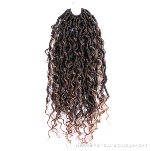 River Goddess Crochet Locs Braids Hair Soft Faux Locs Ombre Crochet 18Inch Hair Extensions Boho Hippie Locs Synthetic Extensions